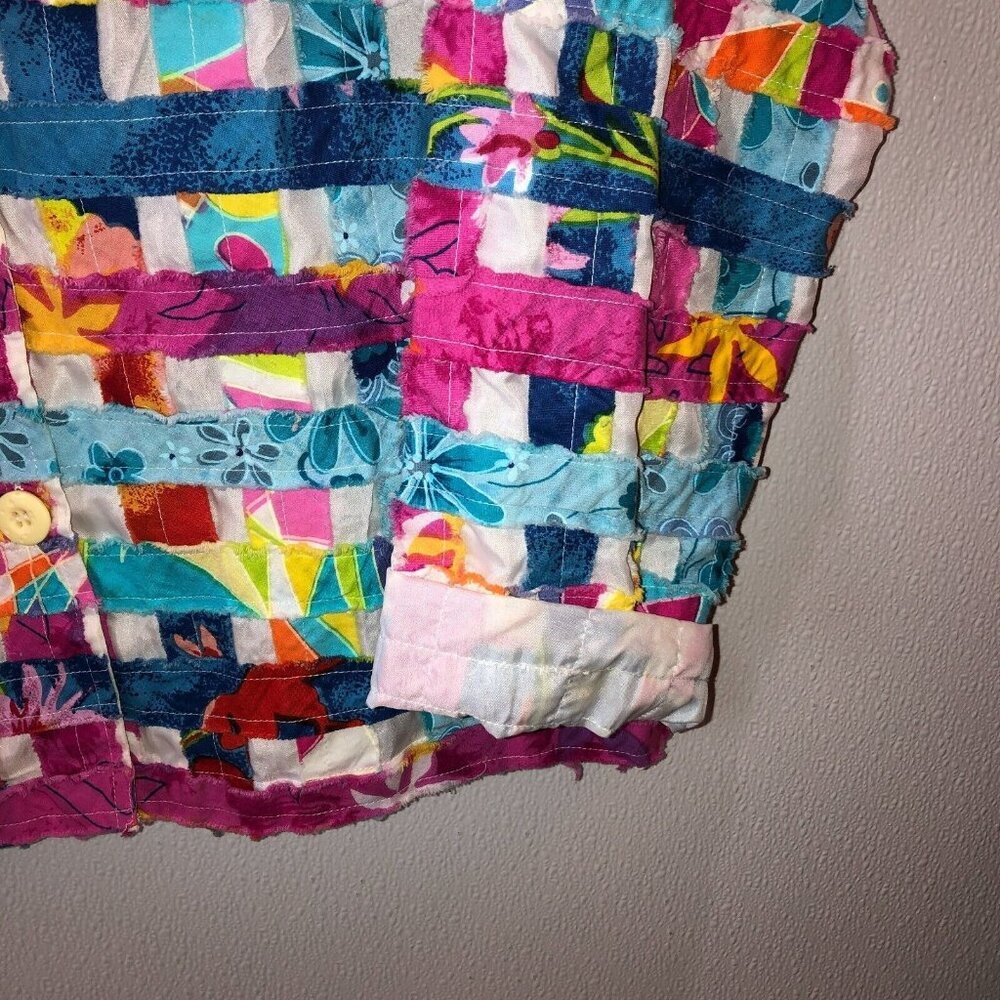 New Direction Size Large Floral Patchwork Colorfu… - image 4